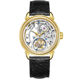 Sea-Gull Tourbillon Skeleton Manual Wind Watch 42mm White Leather