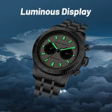Sea-Gull Panda Eye GMT Dual Calendar Tachymeter Automatic Watch 43mm Leather
