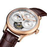 Sea-Gull Tourbillon Calendar Moon Phase Manual Wind Watch 41mm Leather