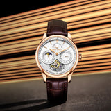 Sea-Gull Tourbillon Calendar Moon Phase Manual Wind Watch 41mm Leather