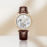 Sea-Gull Tourbillon Calendar Moon Phase Manual Wind Watch 41mm Leather