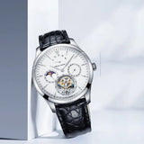 Sea-Gull Tourbillon Calendar Moon Phase Manual Wind Watch 41mm Leather