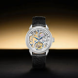 Sea-Gull Tourbillon Skeleton Manual Wind Watch 42mm White Leather