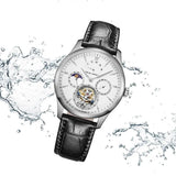Sea-Gull Tourbillon Calendar Moon Phase Manual Wind Watch 41mm Leather