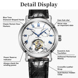 Sea-Gull Heritage Series Tourbillon Calendar Energy Indicator Manual Wind Watch 40mm White