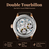 Sea-Gull Double Tourbillon Armillary Manual Wind Watch 43mm 18K Gold