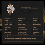 Sea-Gull Double Tourbillon Armillary Manual Wind Watch 43mm 18K Gold