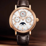Sea-Gull Tourbillon Moon Phase Perpetual Calendar Minute Repeater Manual Wind Watch 46mm White