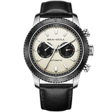 Sea-Gull Panda Eye GMT Dual Calendar Tachymeter Automatic Watch 43mm Leather