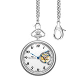 Sea-Gull Tourbillon Arabic Numeral Dial Manual Wind Pocket Watch 47mm White/Golden