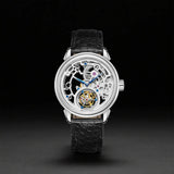 Sea-Gull Tourbillon Skeleton Manual Wind Watch 42mm White Leather