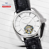 Sea-Gull Heritage Series Tourbillon Manual Wind Watch 41mm White Leather