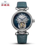 Sea-Gull Artist Series Filigree Tourbillon Manual Wind Watch 39mm Leather