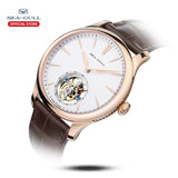 Sea-Gull Heritage Series Tourbillon Manual Wind Watch 41mm White Leather