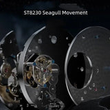 Sea-Gull Vast Star River Series Tourbillon Manual Wind Watch 42mm Black/Silver