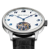 Sea-Gull Heritage Series Tourbillon Manual Wind Watch 42mm White Leather