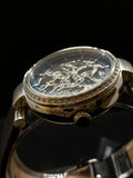 Ladies Mechanical watch with Skeleton dial in Silver color.