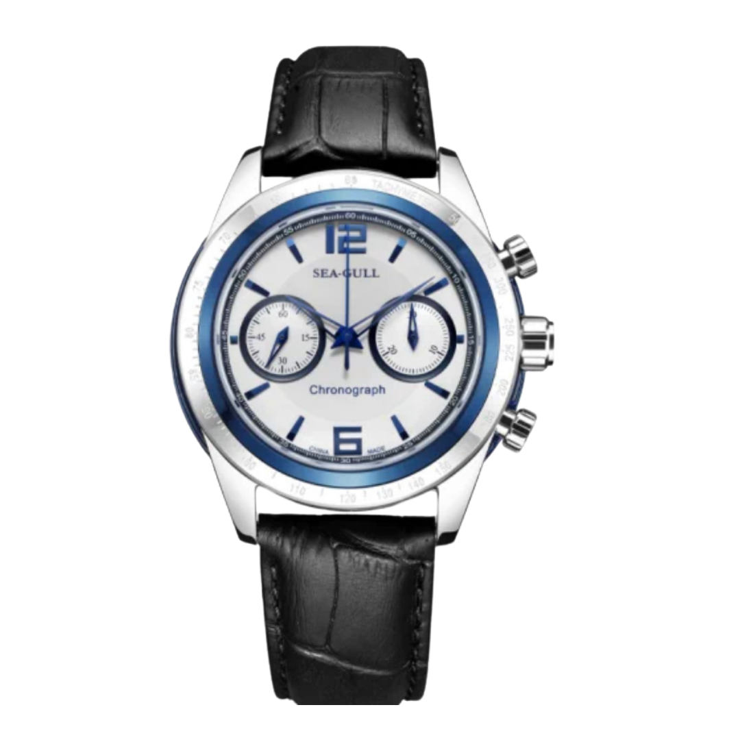 Sea-Gull Chronograph in a beautiful blue bezel and case side
