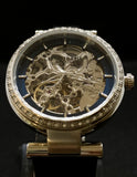 Ladies Mechanical watch with Skeleton dial in Silver color.