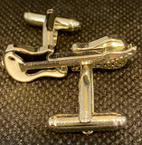 Men's Cufflinks in the shape of an electric guitar in black and white