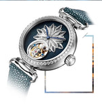 SEA-GULL manual mechanical watch with Tourbillon in floral design Calibre : ST8000 Model : 713.18.8100L (white dial) 713.38.8100L (blue dial)