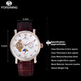 FORSINING Classic Tourbillon  style watch with Sunmoon and leather strap.  42mm