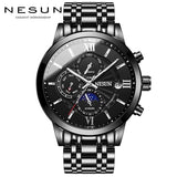 Nesun Luxury Automatic Chrono style Watch with day date month complication. Sapphire crystal