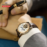 SEA-GULL manual mechanical watch with Tourbillon, day date,  Sun Moon complication. Calibre : ST8007 Model : 218907