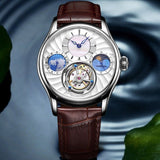 Guanqin genuine Tourbillon Mechanical watch with day and night subdial. 42mm