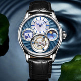 Guanqin genuine Tourbillon Mechanical watch with day and night subdial. 42mm