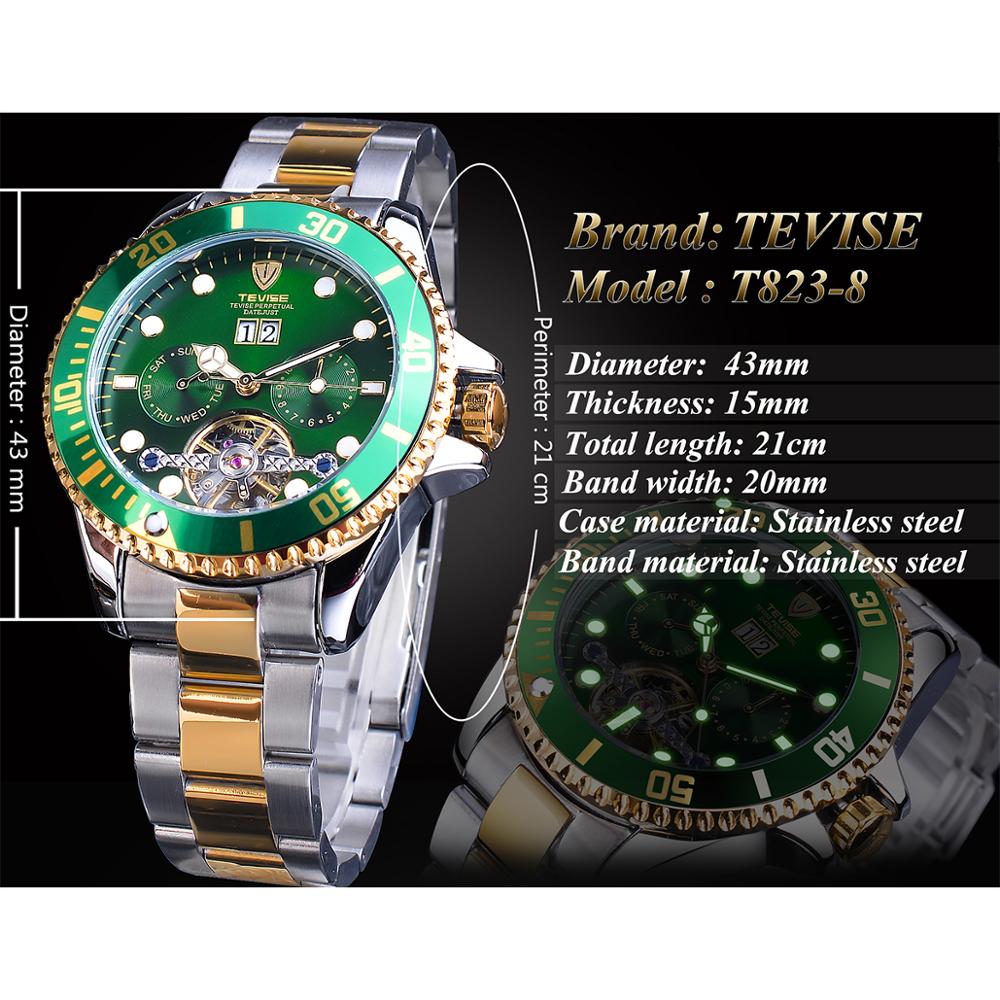 TEVISE Tourbillon srtyle Green Dial Business Sport Wrist Watch – FAIOKI 富可期