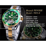 TEVISE Tourbillon srtyle Green Dial Business Sport Wrist Watch