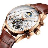 GUANQIN Tourbillon Style Mechanical waterproof watch with moonface and day date. 41mm