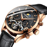 GUANQIN Tourbillon Style Mechanical waterproof watch with moonface and day date. 41mm