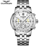 GUANQIN  Chronograph Wrist Watch with yellow sub-dial hands. Model : GS19133