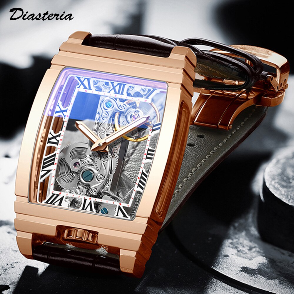 Diasteria Skeleton Automatic Mechanical Watch with Luminous